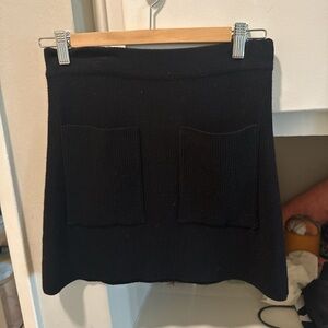 Zara Black A-Line Knit Skirt